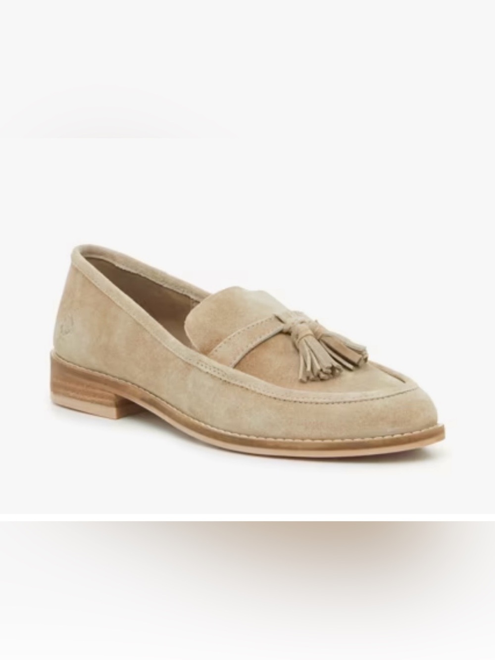 Lucky Brand Nalelu Suede Leather Tassel Loafer, Dune Tan, Women’s Size 9/EUR 40